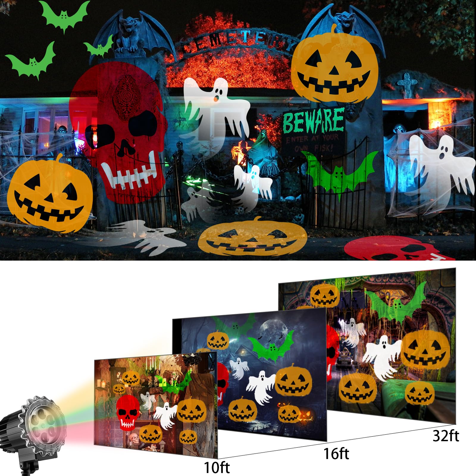 Amazon.com: Brighter Halloween Projector Lights Outdoor 2024